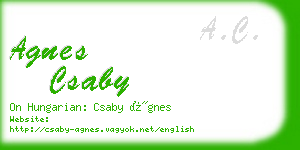 agnes csaby business card